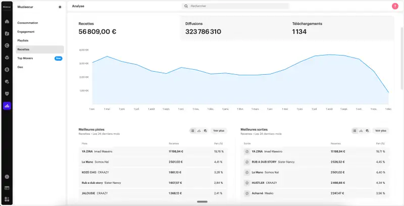 Analyse des revenus Muzisecur